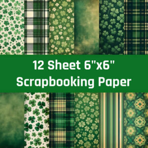 6x6 12 Sheet Clover St Patrick's Themed Scrapbook Paper