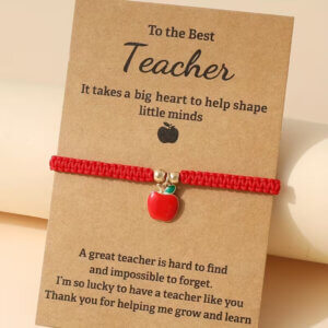 To the Best Teacher Apple Card with Charm Bracelet