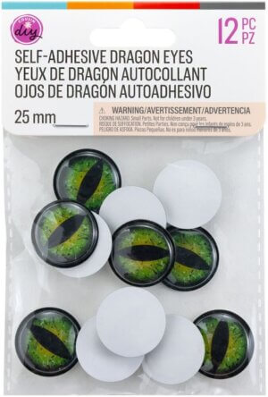 CousinDIY Dragon Adhesive Wiggle Eyes 25mm 12/Pkg-Green