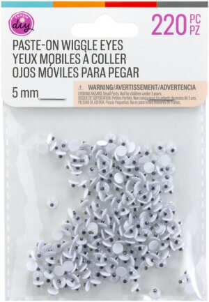 CousinDIY Paste-On Wiggle Googly Eyes 5mm 220/Pkg-Black