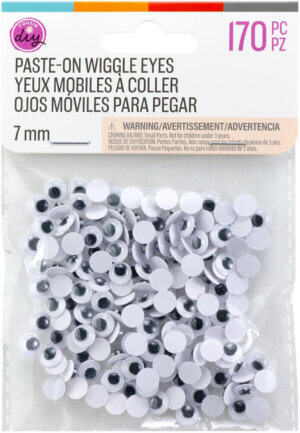 CousinDIY Paste-On Wiggle Googly Eyes 7mm 170/Pkg-Black