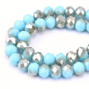 156pc 6mm Blue Austrian Faceted Artificial Crystal Glass Beads