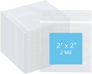100pc 2x2 plastic zipper bags
