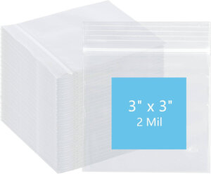 100pc 3x3 plastic zipper bags