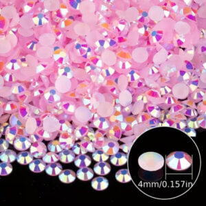2000pc Pink 4mm Rhinestone Flat Back Acrylic