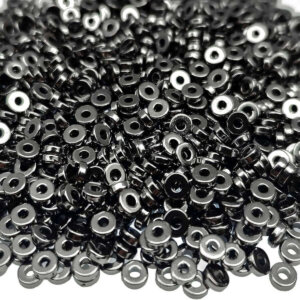 300pc 6mm Gunmetal Flat Disc Spacer Beads Round CCB