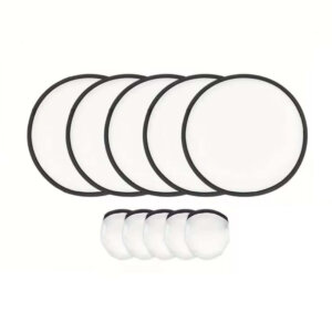 5pc Foldable Hand Fan White/Black with Storage Bag Sublimation Blank