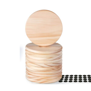 6pc Round 4in Unfinished Wood Coaster Blanks 8mm Thick