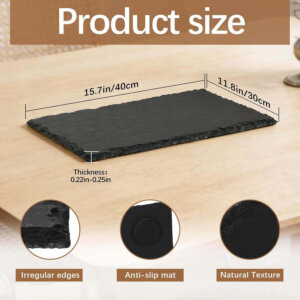 6x9 Black Slate with rubber feet  for Laser Engraving