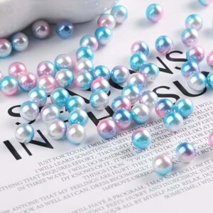 100pc 6mm Blue/Pink/White Mermaid Pearl Beads