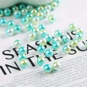 100pc 6mm Green/Blue/White Mermaid Pearl Beads