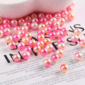 100pc 6mm Pink/Orange Mermaid Pearl Beads