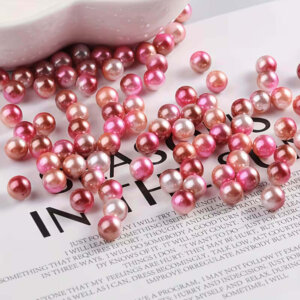100pc 6mm Pink/Red/Orange Mermaid Pearl Beads