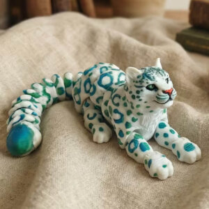 3D Printed Snow Leopard 18cm