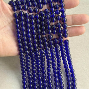 48pc 8mm Dark Blue Transparent Round Glass Beads 48pc 8mm Dark Blue Transparent Round Glass Beads