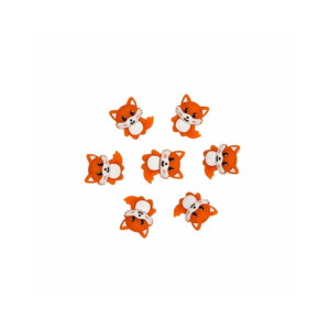 7pc Cute Fox Silicone Beads 26mm
