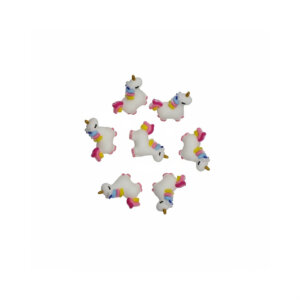 7pc Cute Unicorn Silicone Beads 26mm