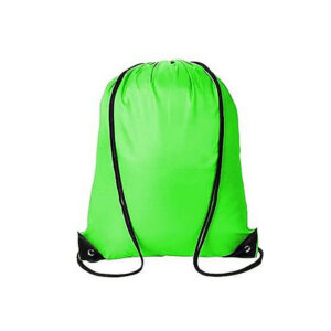 Neon Green Blank Drawstring Bag 13.5x16.4in Polyester