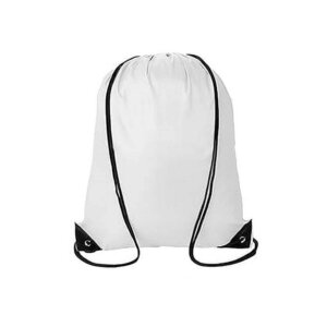 White Drawstring Bag Sublimation Blank 13.5x16.4in Polyester