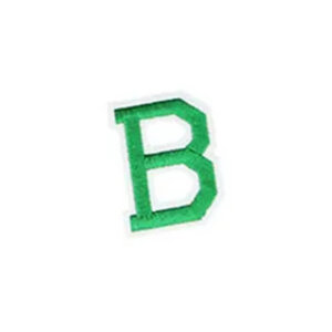 B Green Varsity Style 2in Embroidered Letter Patches Iron On