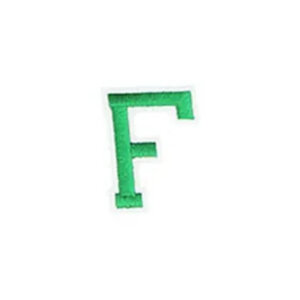F Green Varsity Style 2in Embroidered Letter Patches Iron On