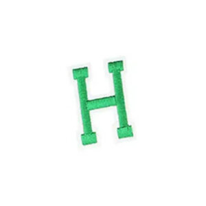 H Green Varsity Style 2in Embroidered Letter Patches Iron On