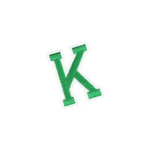 K Green Varsity Style 2in Embroidered Letter Patches Iron On