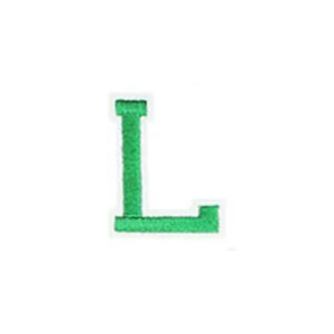 L Green Varsity Style 2in Embroidered Letter Patches Iron On