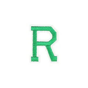 R Green Varsity Style 2in Embroidered Letter Patches Iron On