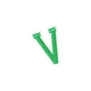 V Green Varsity Style 2in Embroidered Letter Patches Iron On
