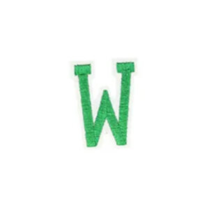 W Green Varsity Style 2in Embroidered Letter Patches Iron On