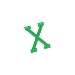 X Green Varsity Style 2in Embroidered Letter Patches Iron On