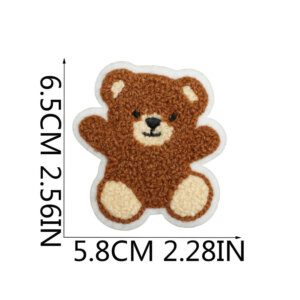 Brown Bear Embroidered Chenille Patch 2.5in