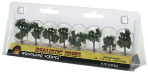 Woodland Scenics 3/4" - 1 1/4" Trees 8/Pkg-Medium Green