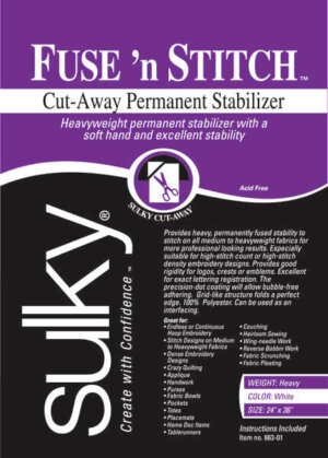 Sulky Fuse 'n Stitch Cut-Away Permanent Stabilizer-24"X36"