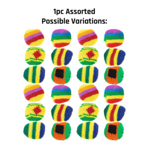 Hacky Sack Footbag Striped Multi Color Crocheted Juggling Ball Hacky Sack Footbag Striped Multi Color Crocheted Juggling Ball