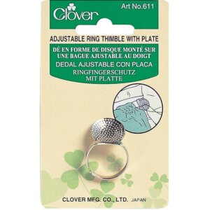 Clover Ring Thimble W/Plate-Adjustable