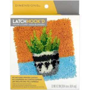 Dimensions Latch Hook Kit 12"X12"-Colorful Plant