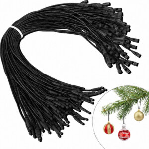 20 Black Easy snap 8in precut ornament hanger 20 Black Easy snap 8in precut ornament hanger