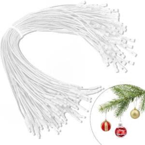 20 White Easy snap 8in precut ornament hanger 20 White Easy snap 8in precut ornament hanger