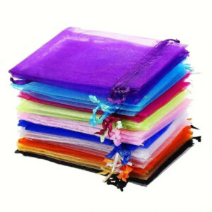 100pc Mixed Color Organza 4x6 Favor Bags