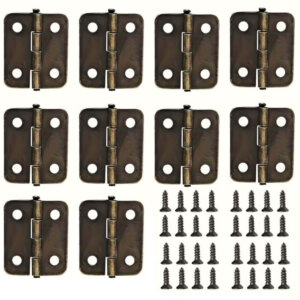 10pc Bronze Mini Hinges 16x18mm with screws