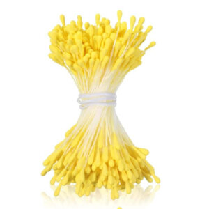 400pc Yellow 3mm Flower Stamens Double Headed Pollen Sticks 6cm long