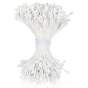400pc White 3mm Flower Stamens Double Headed Pollen Sticks 6cm long