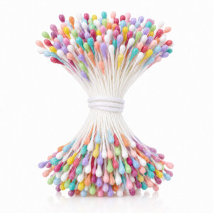600pc Mix 12-Color 3mm Flower Stamens Double Headed Pollen Sticks 6cm long