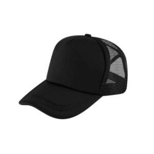 Black Mesh Back 5 Panel Snap Baseball Hat Cap Foam Front