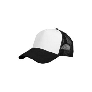 White/Black - Fabric Mesh Back Baseball Hat Sublimation Blank Snap Cap