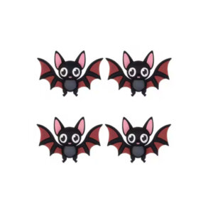 4pc Cute Bats Silicone Beads 27x38mm