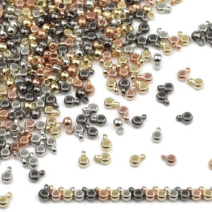 100pc Mixed Color CCB Bail Beads Round Charm Hanger 6 and 8mm Silver Gold Black and Gunmetal