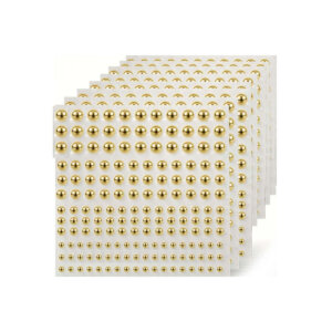 10 Sheet - 1650pcs Gold Pearl Stickers in 4 Sizes Self-adhesive 3/4/5/6mm